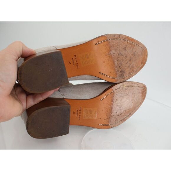 Rag & Bone Walker Buckle Ankle Booties‎ Gray Suede Size 41 EU 11 US Western Boot - Picture 9 of 11